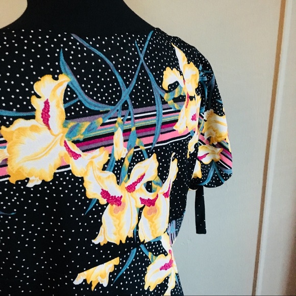 ❤️Vintage 80’s Large Print BohoChic Dress - Picture 2 of 6